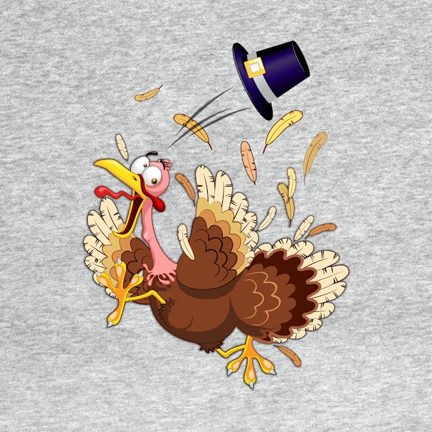 Funny Turkey escape Thanksgiving Character by BluedarkArt